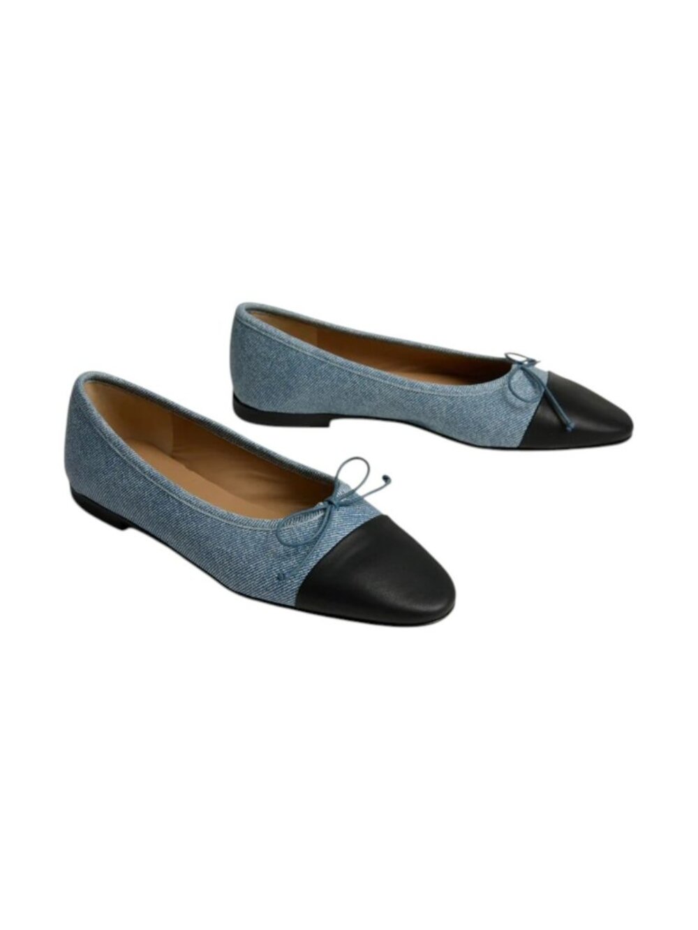 A. Soliani Como Flat Denim/Black, Size 39 / 8.5